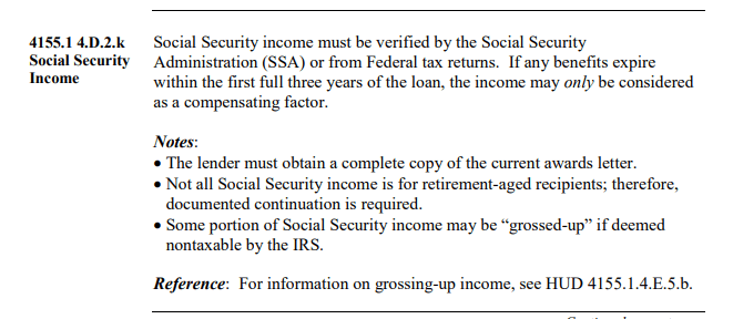 copy of HUD manual on SS income verification