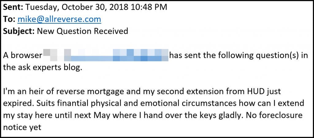 heir question reverse mortgage repayment