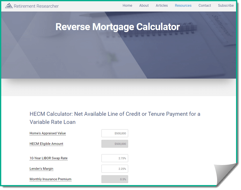 reverse mortgage calculator clark howard