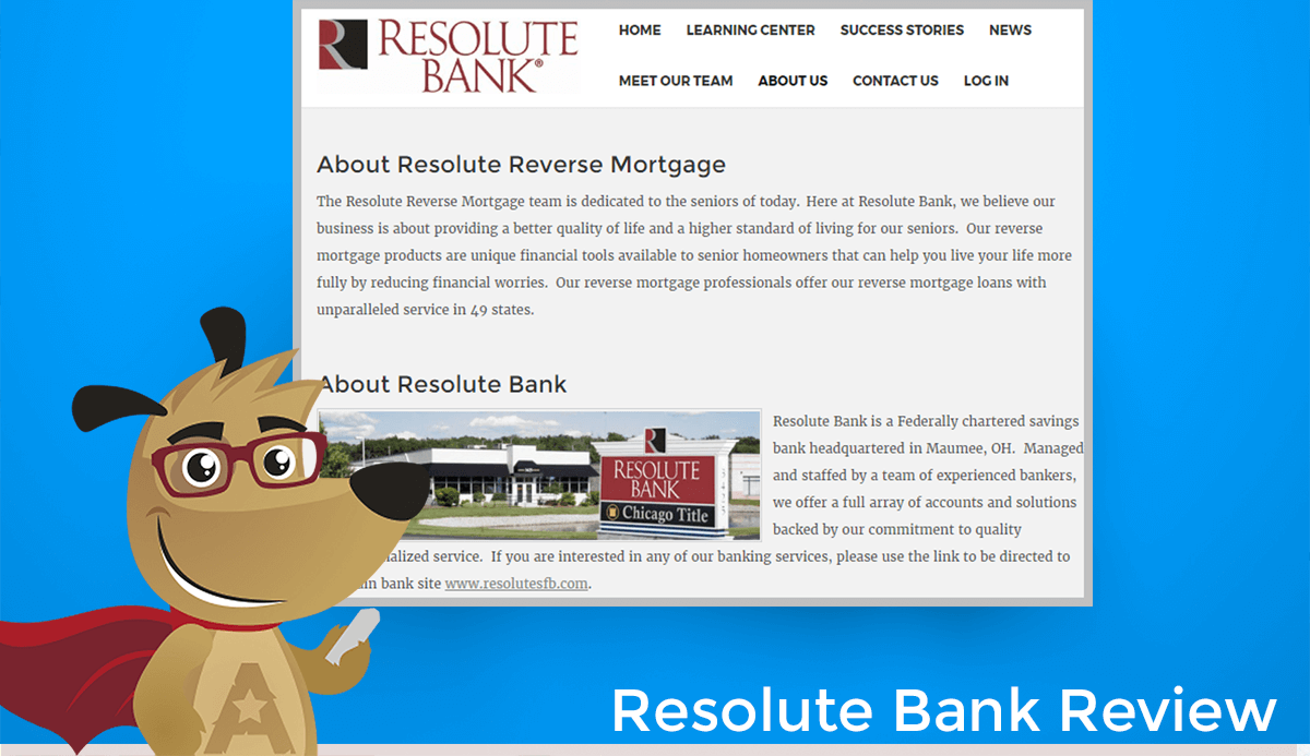Resolute Bank Reverse Mortgage Website